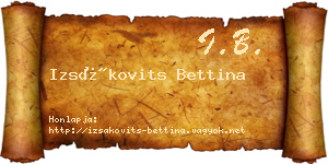 Izsákovits Bettina névjegykártya